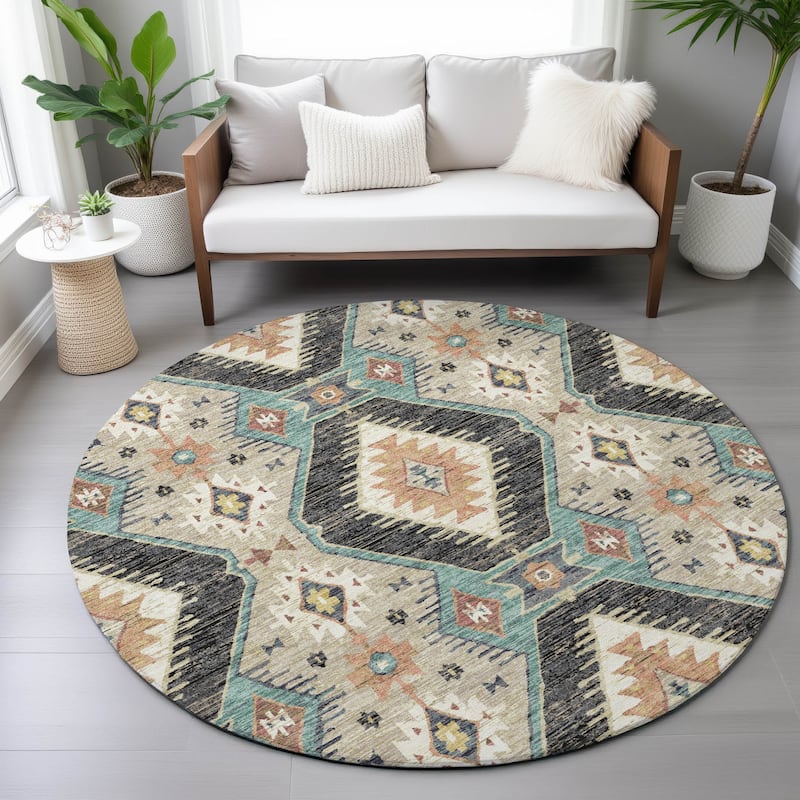 Machine Washable Indoor/Outdoor Southwest Global Chantille Rug