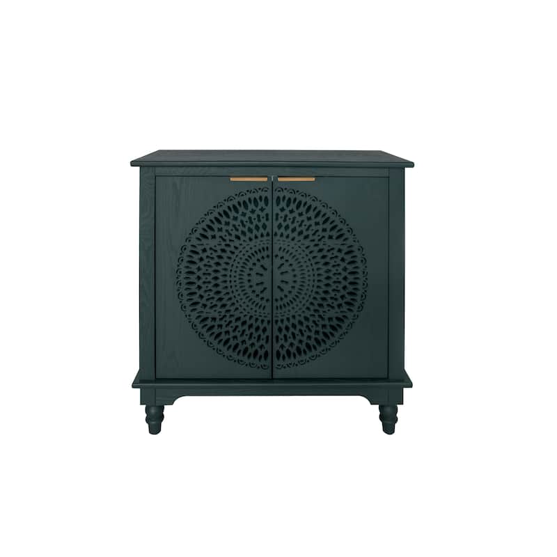 Hollow-Carved 2 Door Accent Cabinet