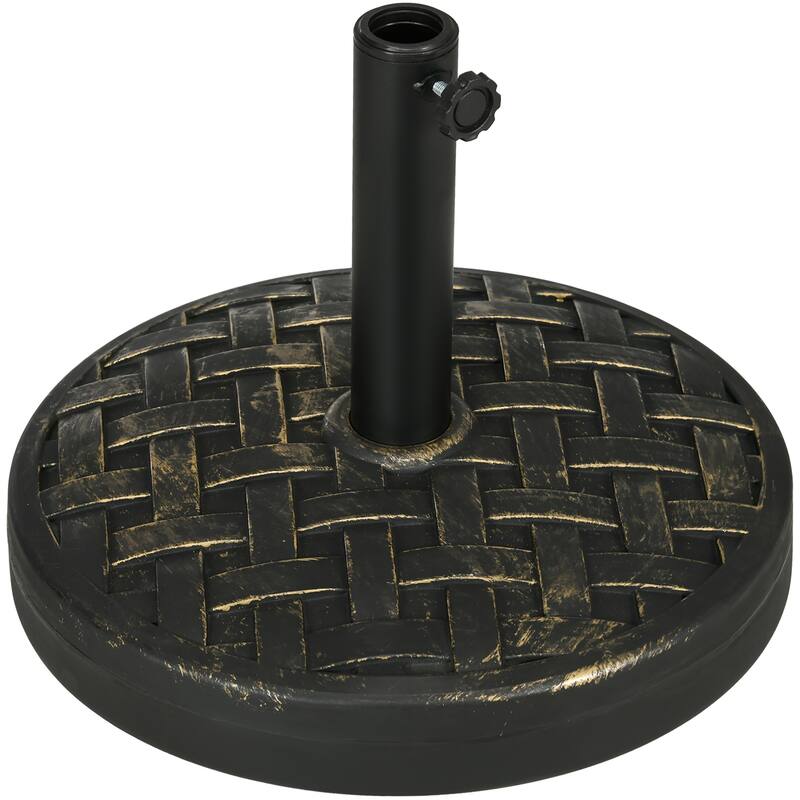 Outsunny 18" Patio Umbrella Base, 40bs Concrete Heavy Duty Umbrella Stand with Metal Umbrella Holder