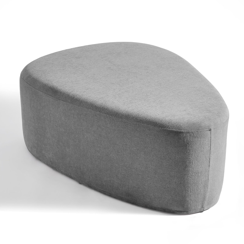 Leon 43" W Modern Oversized Chenille Triangular Cheese Ottoman