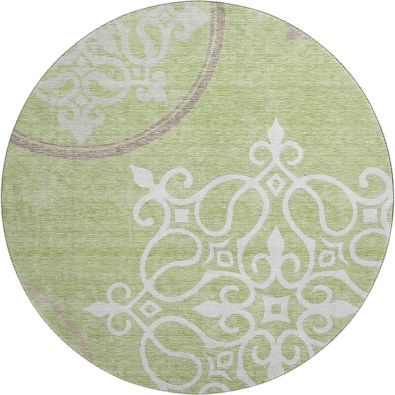 Premium Washable Super Soft Transitional Scroll Mayfield Rug