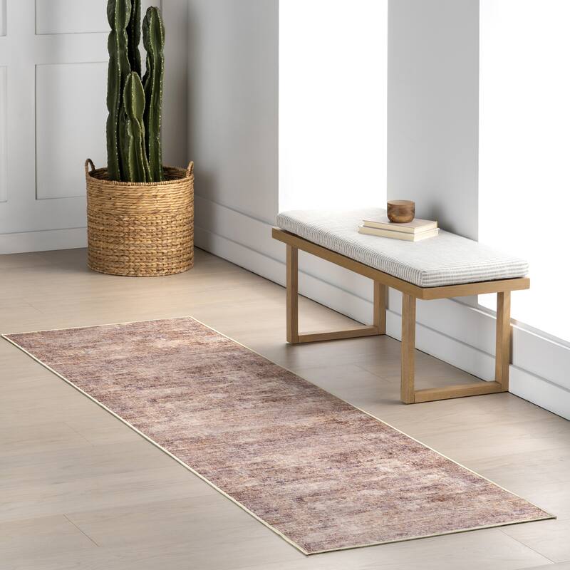 Nuloom Smart Plus with SplashGuard Area Rug - 2' 6" x 8' - Taupe - Runner