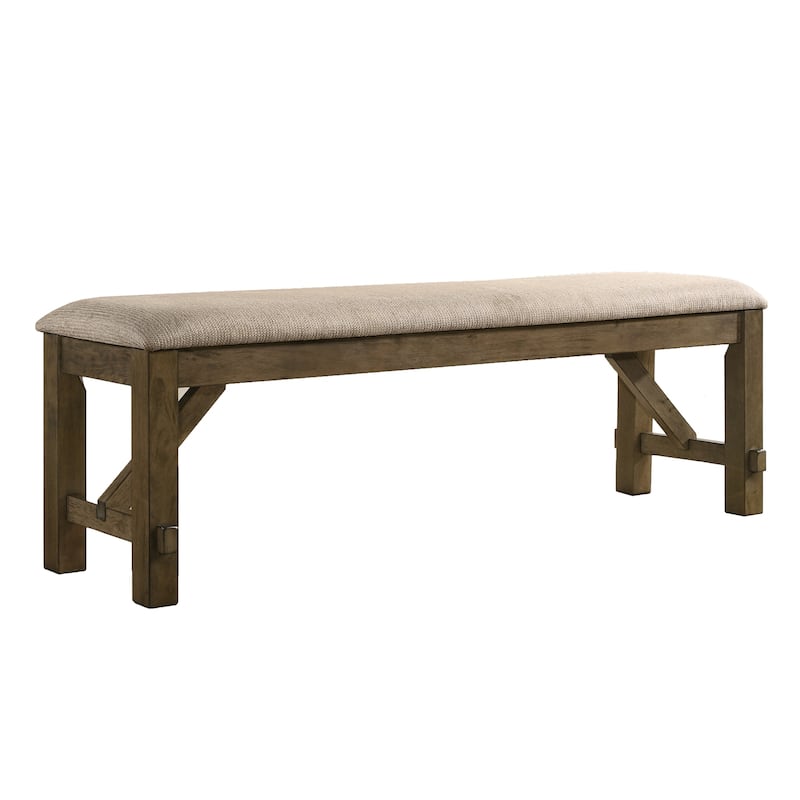 Wood Fabric Upholstered Dining Bench