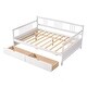 preview thumbnail 22 of 25, Full Size Solid Wood Frame Daybed Wood Bed with Two Drawers and Three Sides Rails,Easy Assemble