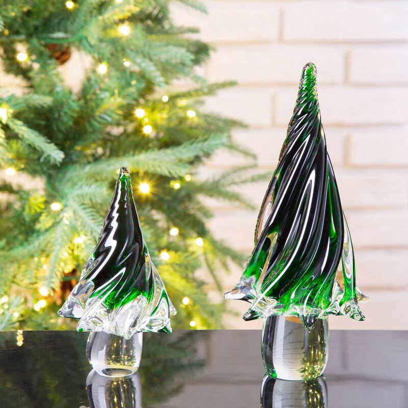 Glitzhome Table Decor Glass Christmas Tree