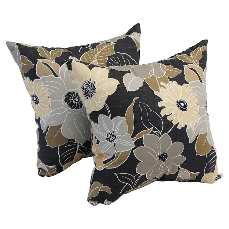 Blazing Needles 17-inch Square Polyester Outdoor Throw Pillows (Set of 2)
