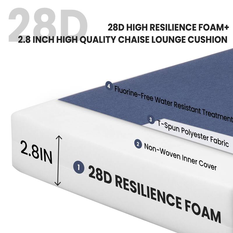 Pellebant Outdoor Lounge Chair Cushions with Pillow