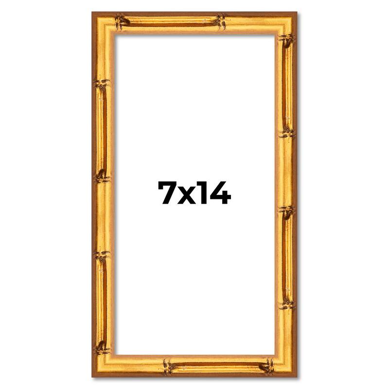 7x14 Frame Gold Bamboo Picture Frame Modern Photo Frame Includes UV Acrylic Shatter Guard Front Acid Free Foam Backing Board