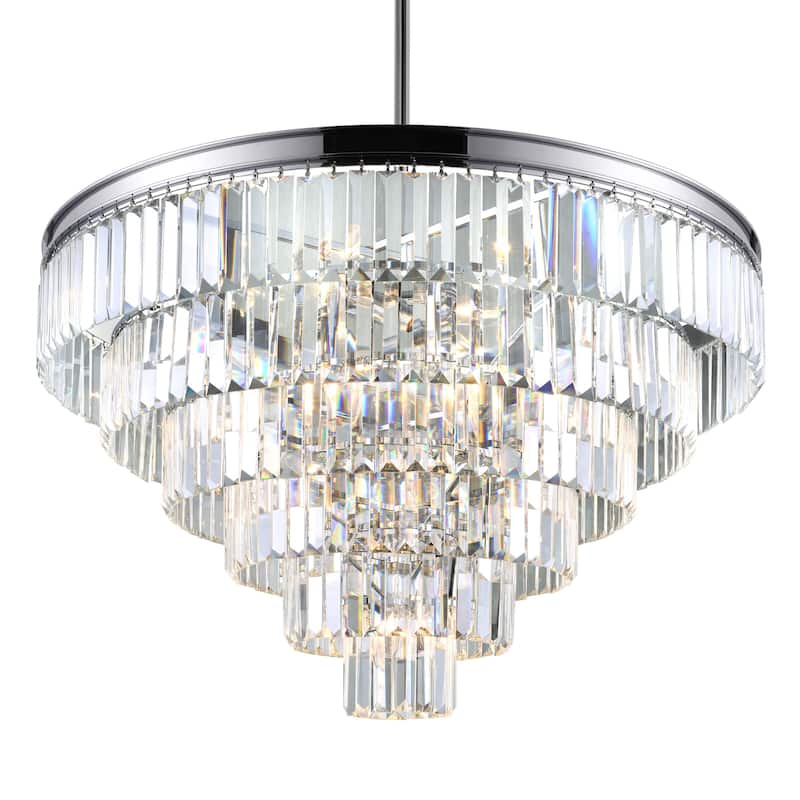 Weiss 15 Light Down Chandelier With Chrome Finish