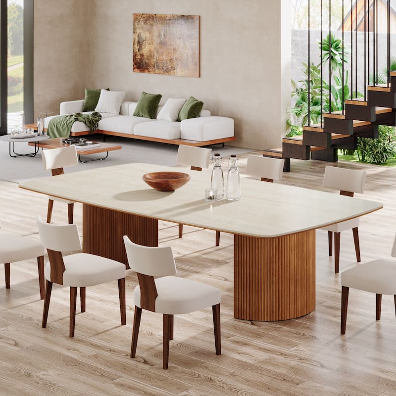 Large Dining Table with Double Pedestal for Dining Room