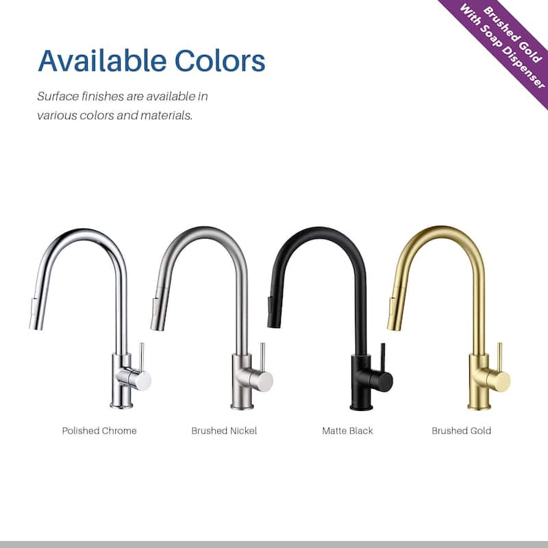 Blossom Solid Pull-Down Kitchen Faucet w/ 360 Swivel, Single Handle