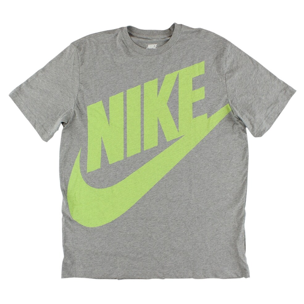 grey and green nike shirt