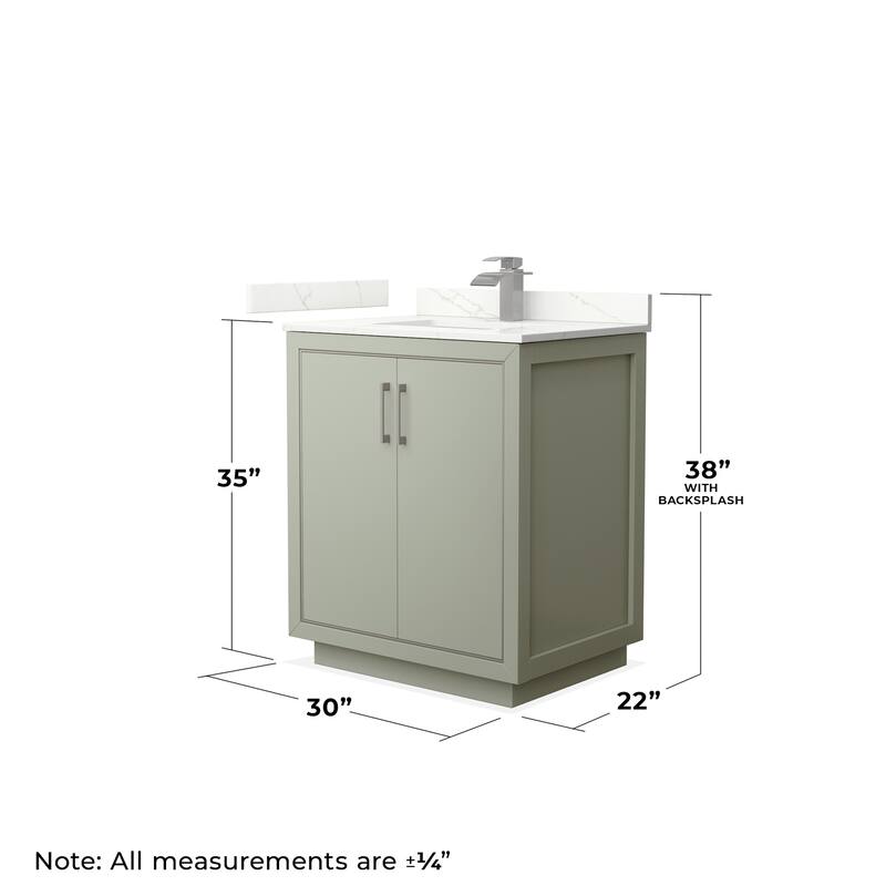 Wyndham Collection WCF111130S-QTZ-UNSM24 Icon 30" Free Standing Single