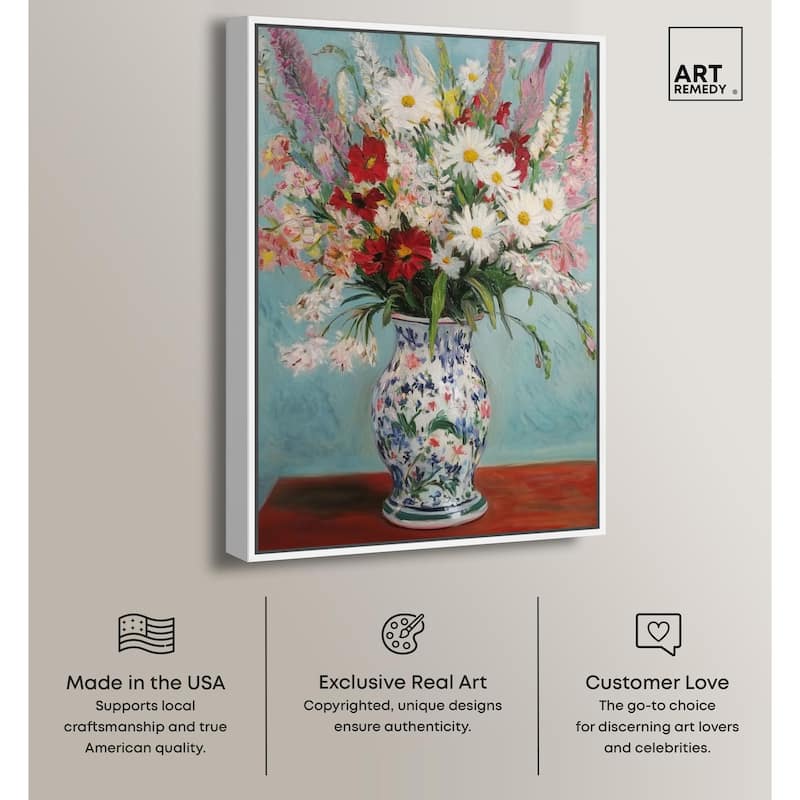 Flowers on a Table Canvas by Art Remedy