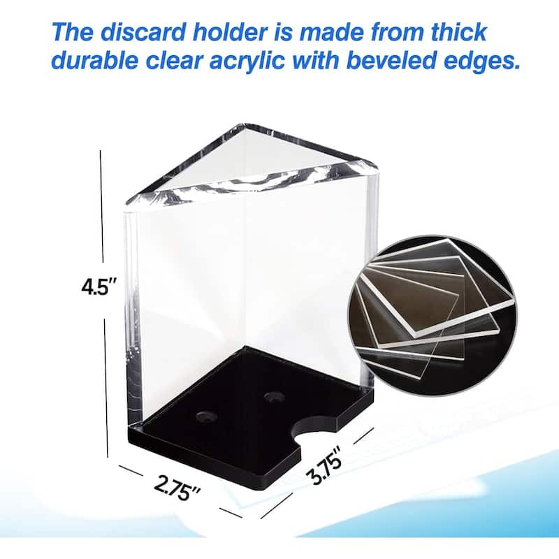 GSE™ 6-Deck Acrylic Blackjack Discard Tray, Casino Grade Discard Holder for Blackjack and Playing Card Games