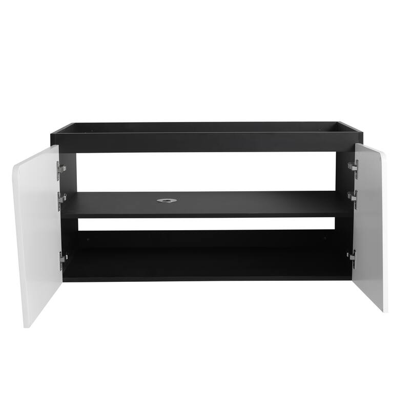 32" Wall-Mounted Bathroom Vanity with Soft-Close Doors,Floating Design,Eco-Friendly Plywood Cabinet(Vanity Without Basin)