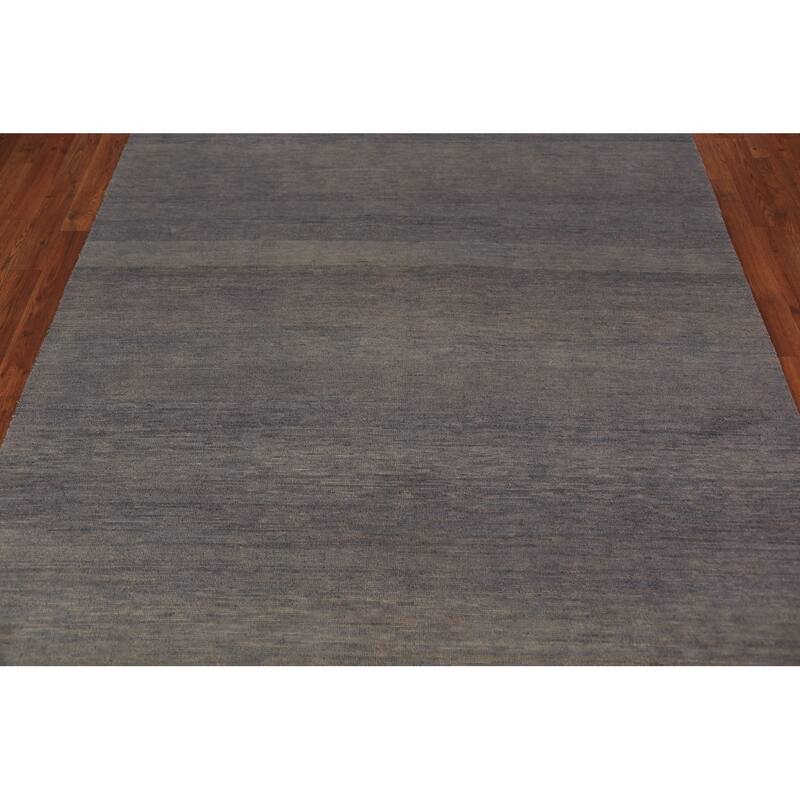 Grays & Blues Gabbeh Modern Area Rug Handmade Wool Carpet - 5'8" x 7'8"