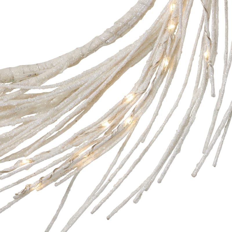 24" Paper Wreath With LED Lights - Natural