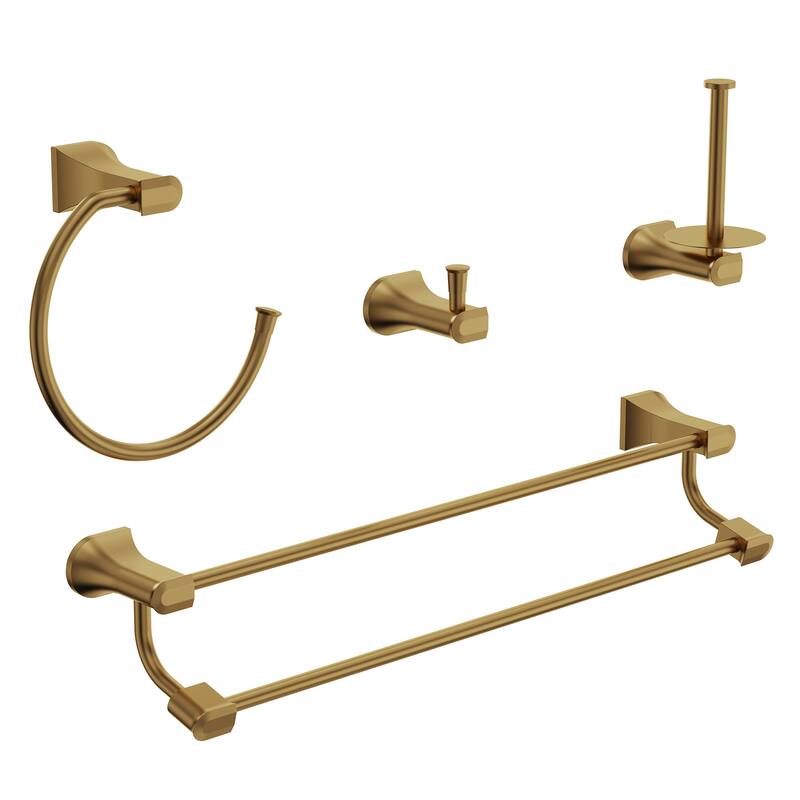 4-Piece Bathroom Hardware Set Bathroom Accessory Set - Brushed Gold