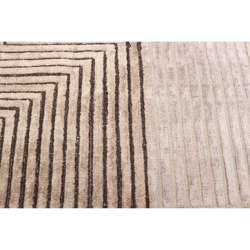 ECARPETGALLERY Hand Loomed Elysian Beige Rug - 5'4 x 7'8