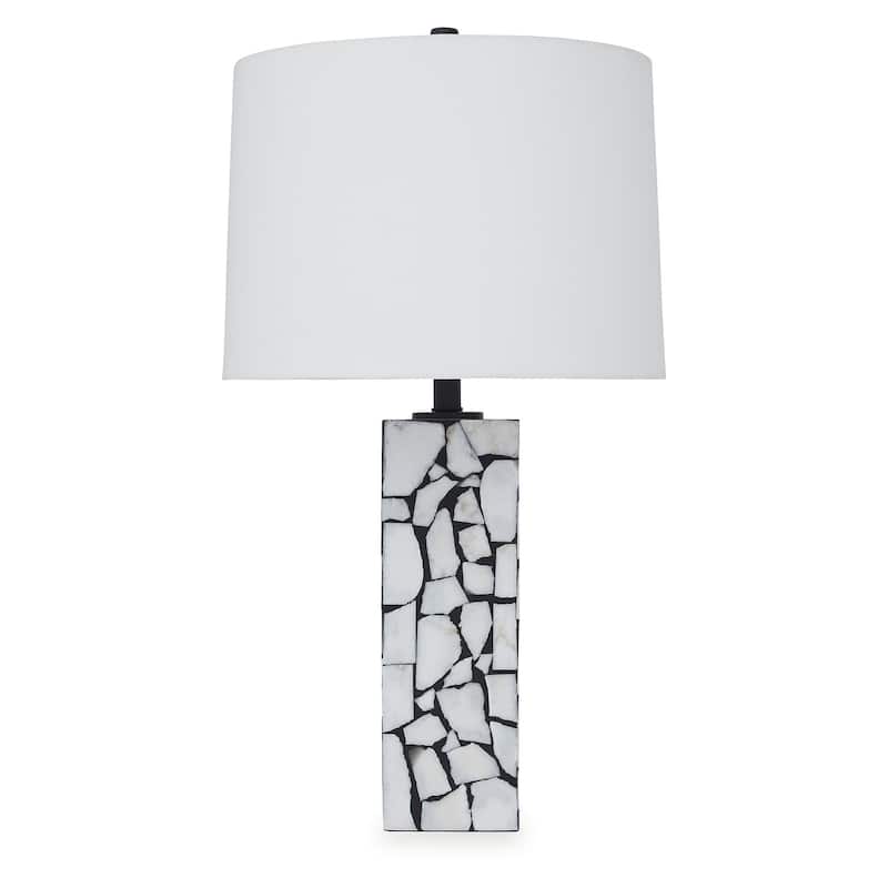 Signature Design by Ashley Macaria White/Black Table Lamp - 15.5"W x 15.5"D x 28"H