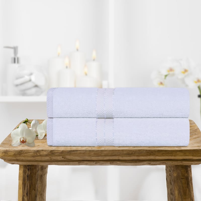 Turkish Cotton Heavyweight Bath Towel Set of 2 by Superior - White