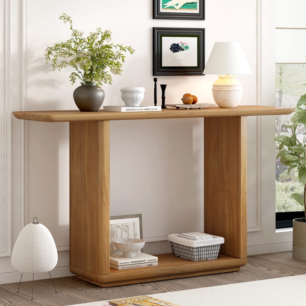 Christopher Knight Home - Mirod Elegant Minimalist Console Table with Curved Corners and U-Base Design