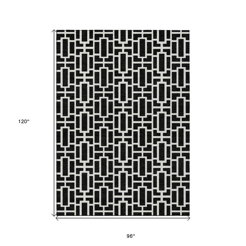 HomeRoots Geometric Transitional Rectangle Outdoor Rug