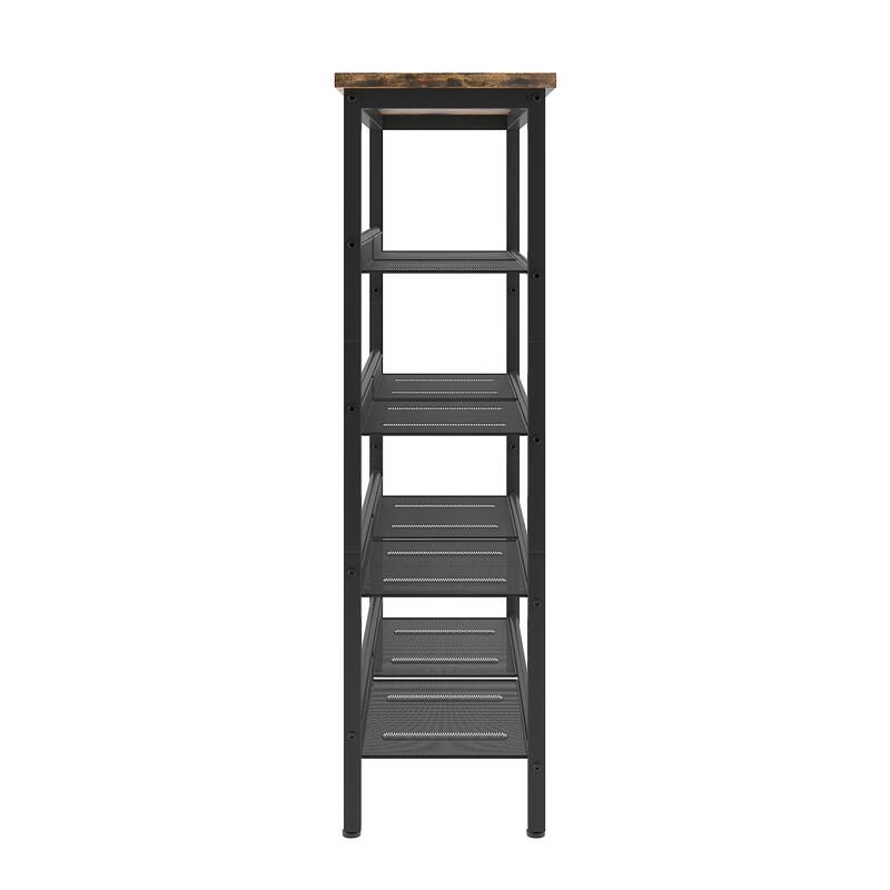 Adjustable 5-layer Shoe Rack with 4 Mesh Shelves
