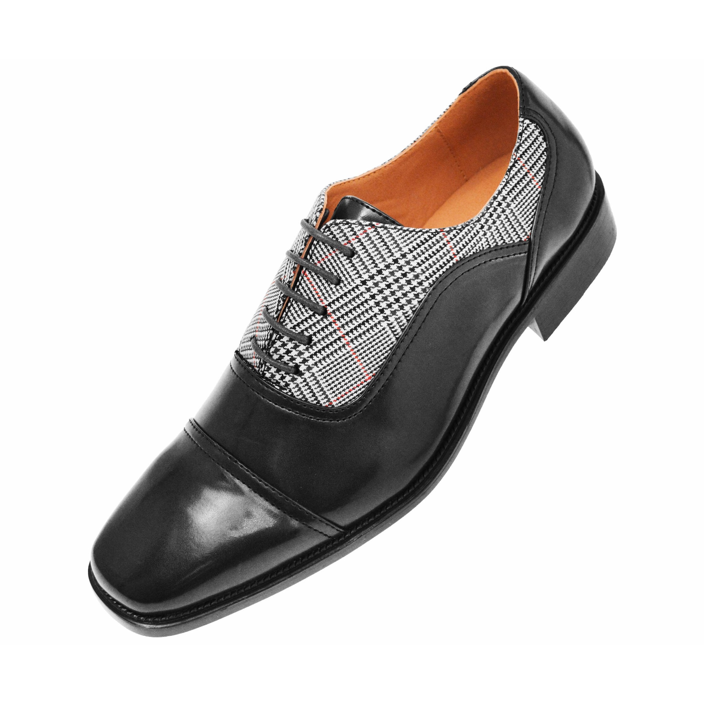 Shop Sio Mens Glen Plaid And Brown Smooth Cap Toe Dress Oxford Style Kain Free Shipping On Orders Over 45 Overstock 28284482