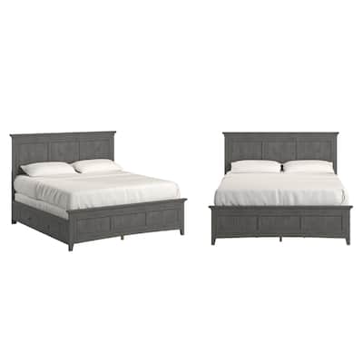 Varenna King Size Wood Panel Platform Storage Bed