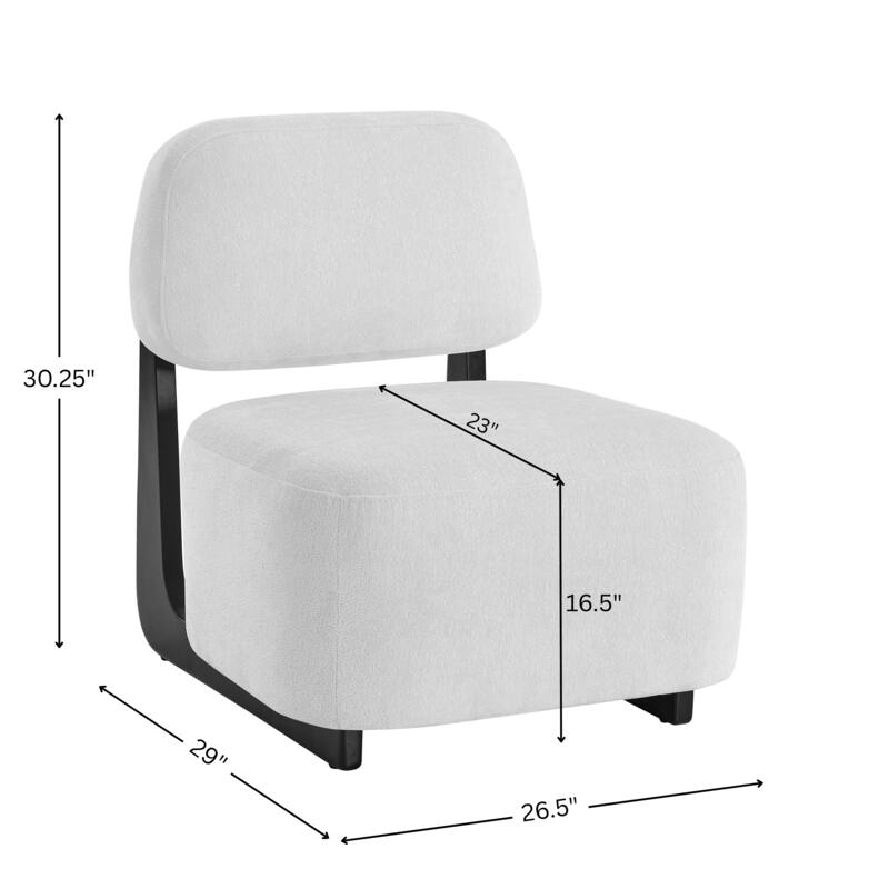 Modern Accent Chair with Solid Wood Frame, 26.5"W x 29"D x 30.25"H