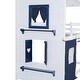 preview thumbnail 10 of 15, Twin Size Bunk Wood House Bed with Windows, Sills and Tent, Blue+White