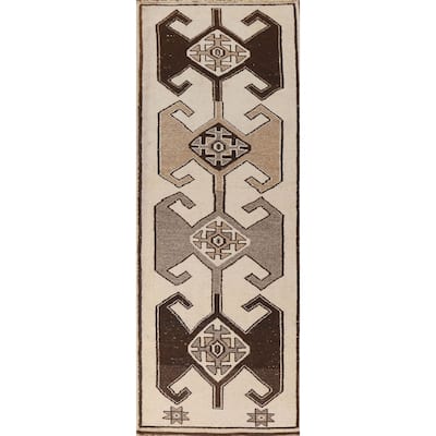 Anatolian Tribal Oriental Runner Rug Handmade Wool Carpet - 3'7"x 11'7"