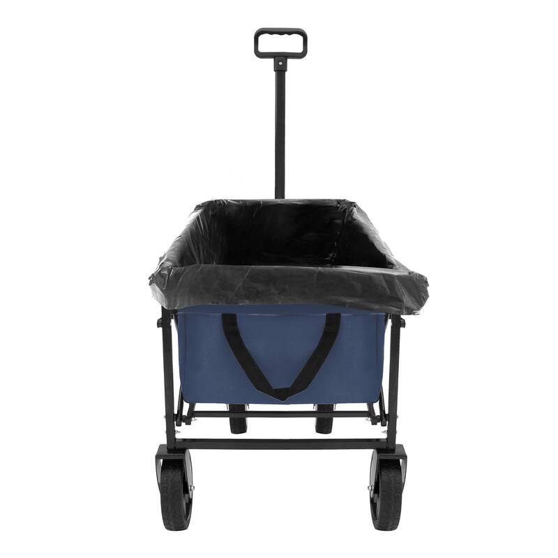 Multi-Use Foldable Wagon with 3 Liner Bags - Heavy Duty Utility Cart