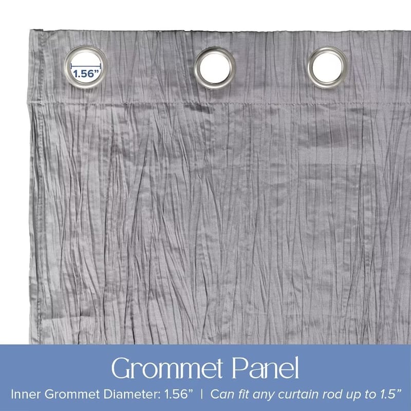 Cotton Blend Broomstick Crush Grommet Curtain Pair