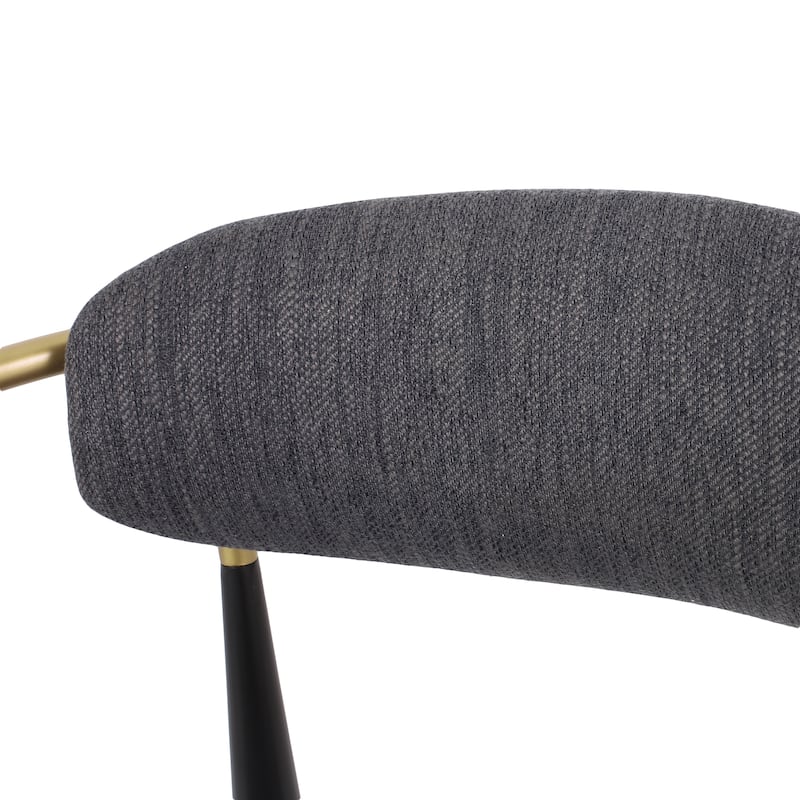 Modern Industrial Elmore Upholstered Dining Chairs (Set of 2) with Iron Frame by Christopher Knight Home