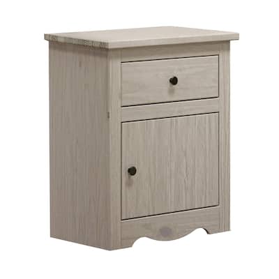 White 1 Drawer 21 in. W Nightstand with Sturdy Hardware and Ample Storage