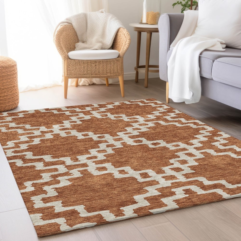 Premium Washable Super Soft Geo Trellis Mayfield Rug