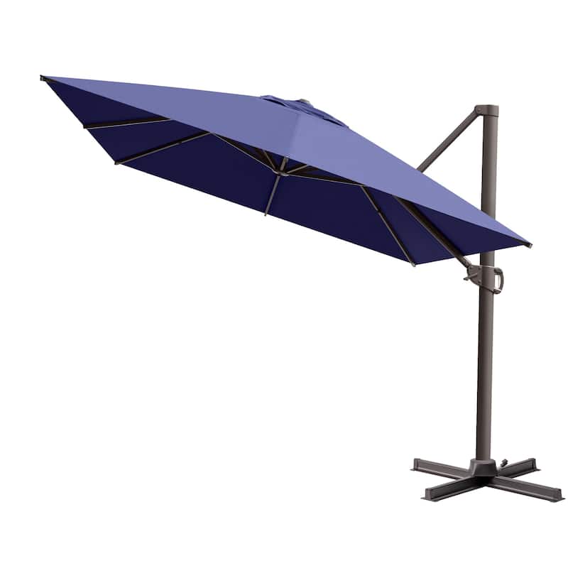 10 x 13 FT Luxury Aluminum Outdoor Shade Canopy Patio Cantilever Offset Umbrella with 360-degree Rotation
