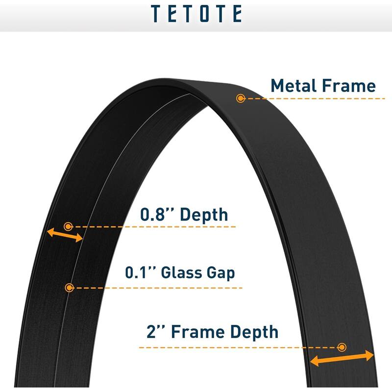 TETOTE Round Metal Frame Mirror Wall Mounted Bathroom Vanity Mirror