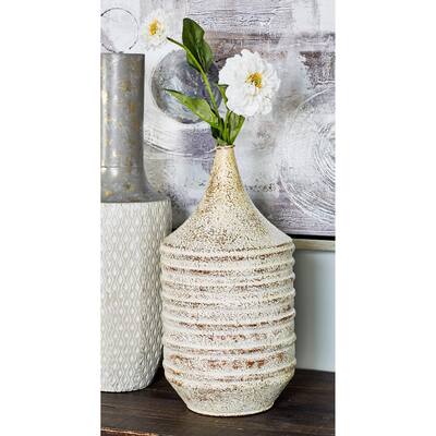 Traditional Narrow Distressed Metal Bottle Vase