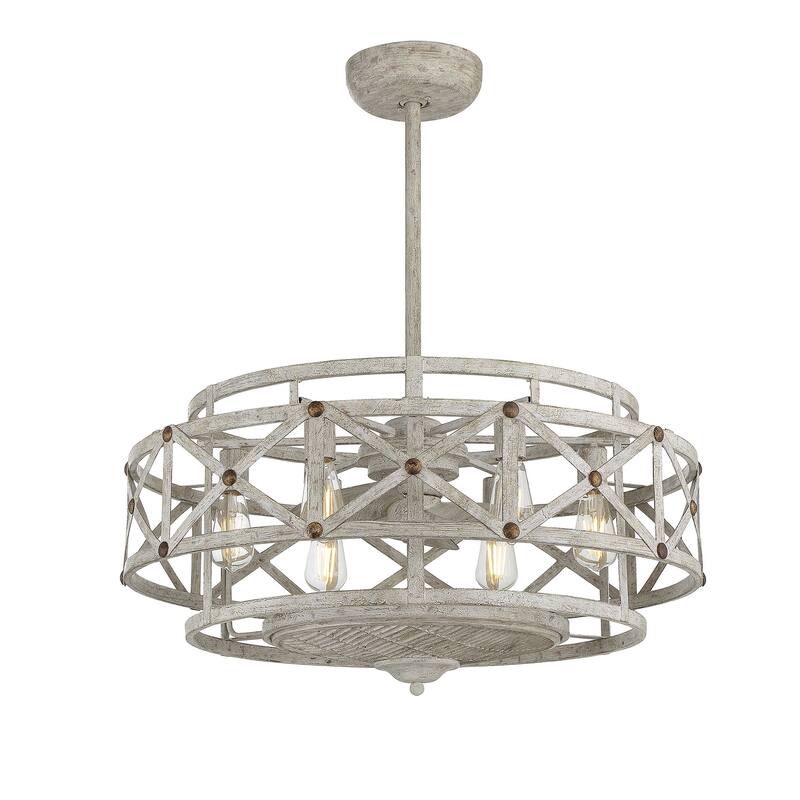 Provence with Gold Accents Six Light Fan D'lier from the Colonade Collection