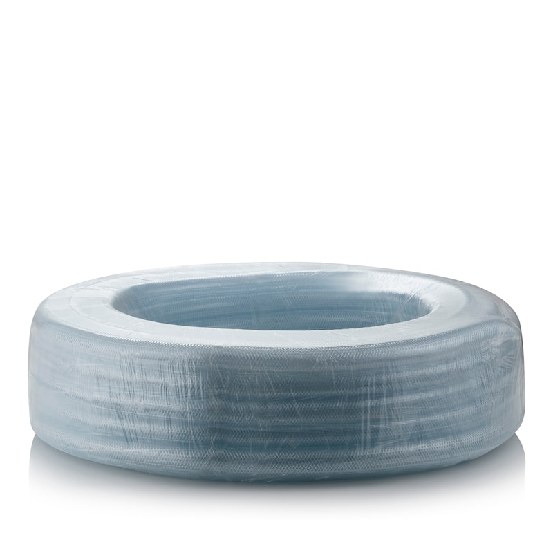 1-inch ID PVC Clear Braided Tubing