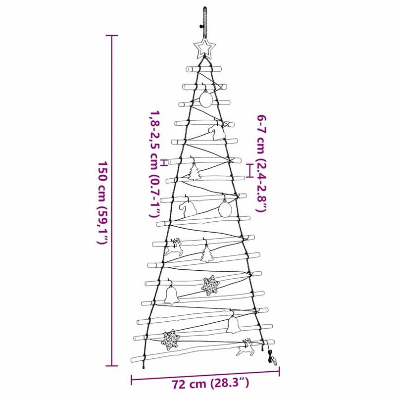 vidaXL Christmas Tree with LEDs Natural Solid Ash wood