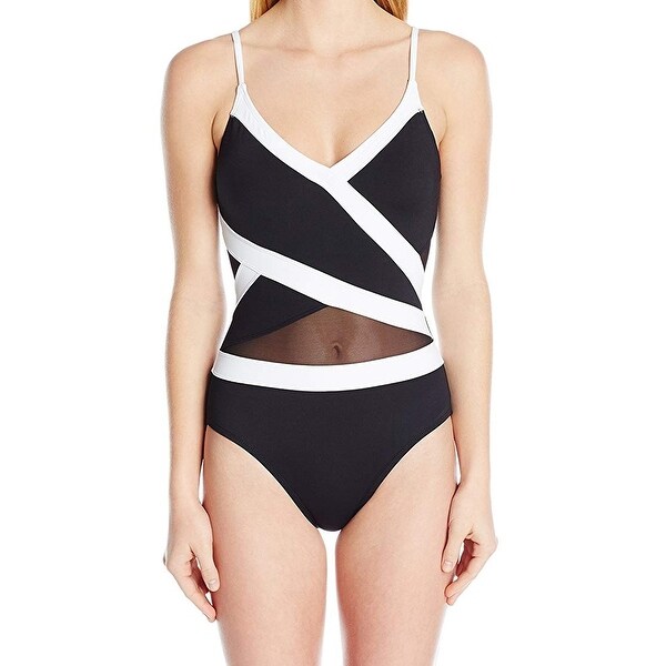 anne cole color block mesh