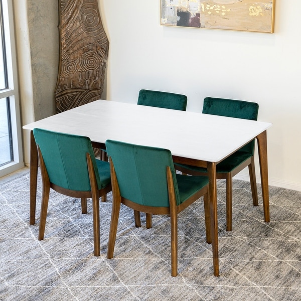 Green velvet dining chairs set of 4 clearance
