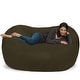 preview thumbnail 12 of 14, Large Memory Foam Microsuede Bean Bag Chair Loveseat Olive Micro Suede