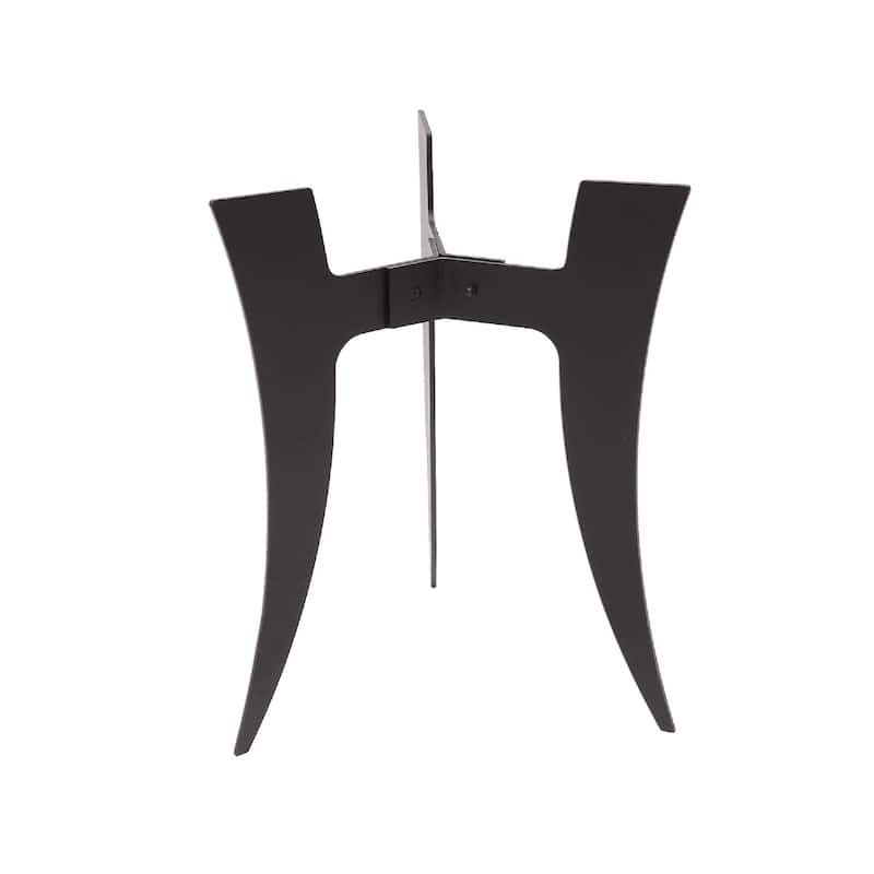 Achla Designs Large Indoor Outdoor Ibex II Plant Stand With Curved Legs, 18 Inch Tall, Black Powder Coat Finish