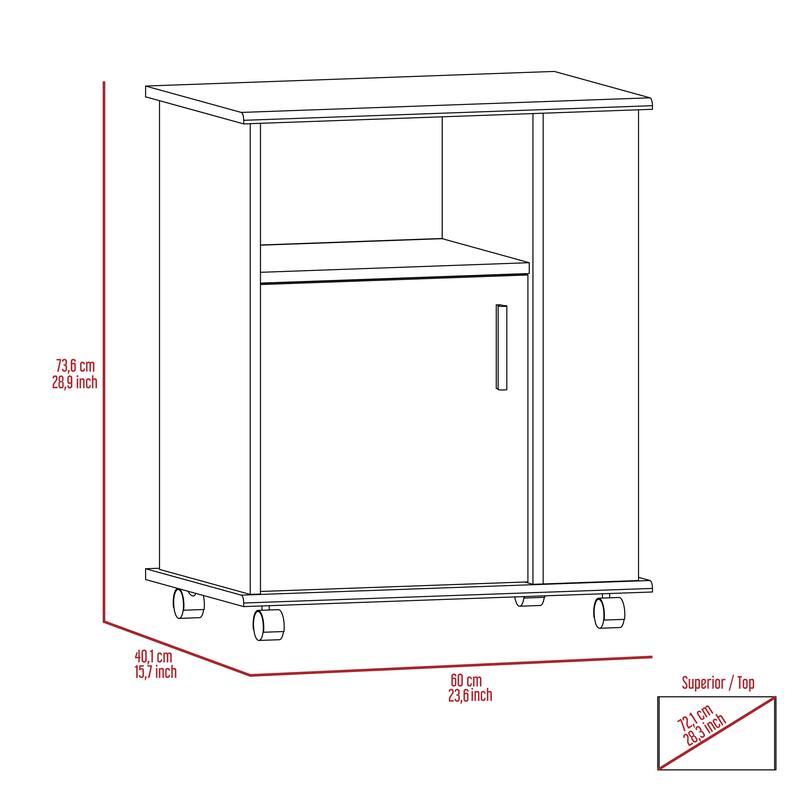 Correy 4-Shelf Microwave Cabinet with Caster